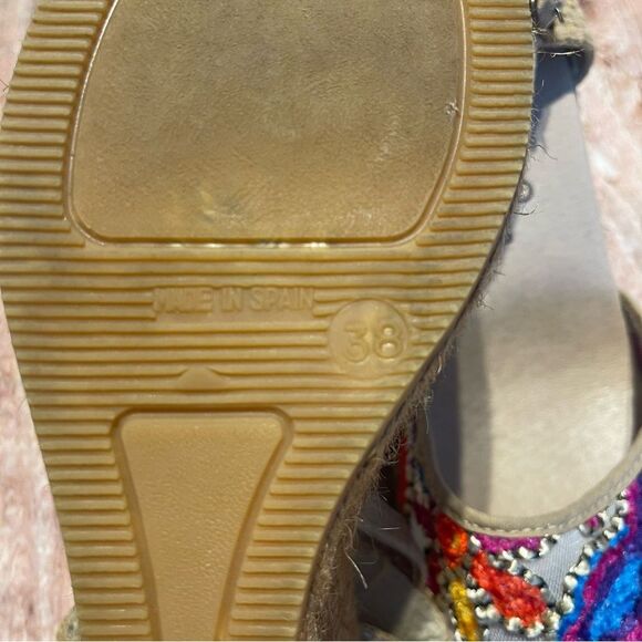 Gaimo sandals Size38 wedge heel embroidered hippie boho style Preowned - Picture 6 of 11